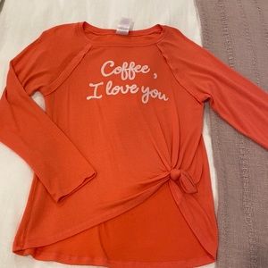 Coffee I love you long sleeve knit shirt great every day basic tee shirt